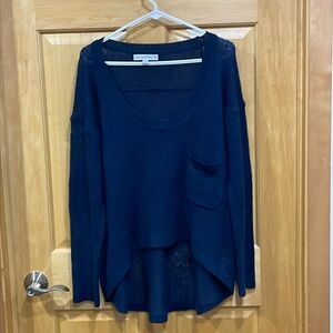Funded keepers blue knit sweater gold sequin elbow patches size xL